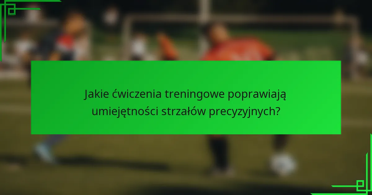 Jakie ćwiczenia treningowe poprawiają umiejętności strzałów precyzyjnych?